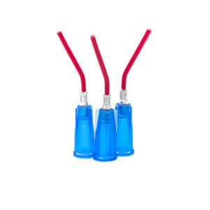 22 Gauge Dark Blue Prebent Red Dropper Tips